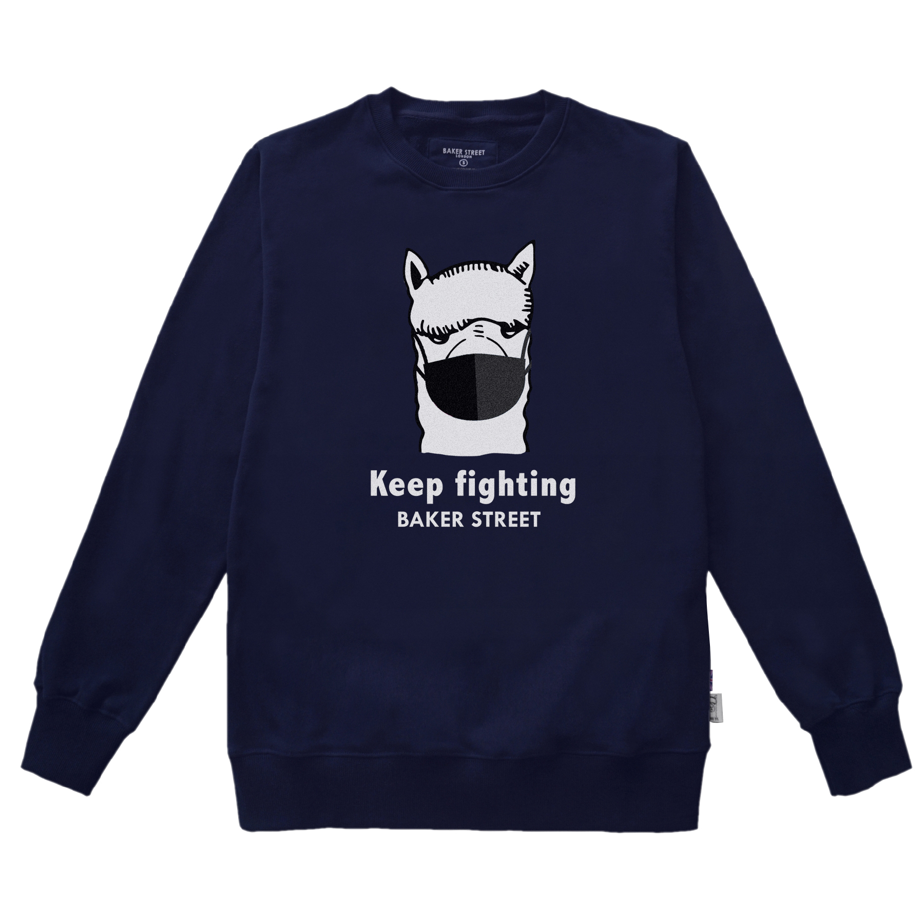 Alpaca Wear Black Mask 高磅數長袖圓T 《keep fighting 同島一命  公益款》  🇬🇧 英國 羊駝 品牌 BAKER STREET 貝克街