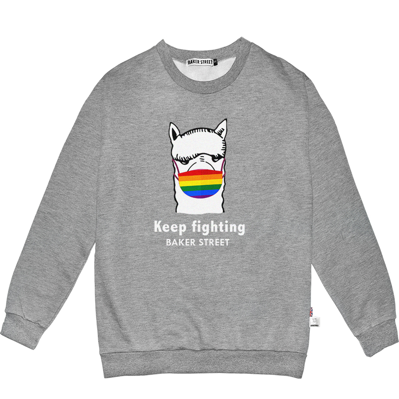 Alpaca Wear Rainbow Mask 彩虹口罩羊駝 高磅數長袖圓T