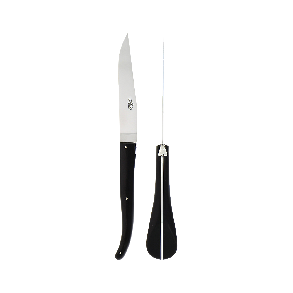 Christian Ghion Set of 6 Black Horn Steak Knives - Forge de