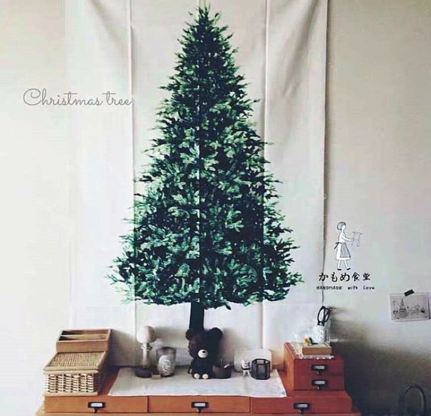 INS風聖誕樹掛毯(附贈星星燈)