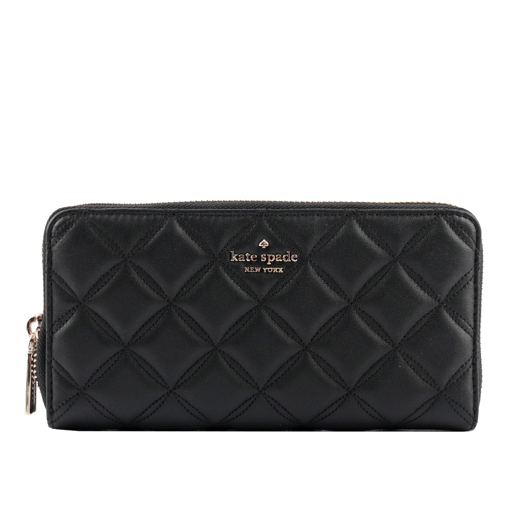 【Kate Spade】Natalia 菱格紋大款ㄇ形拉鍊長夾