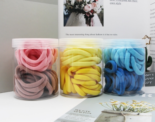 【現貨】罐裝高彈力馬卡龍髮圈