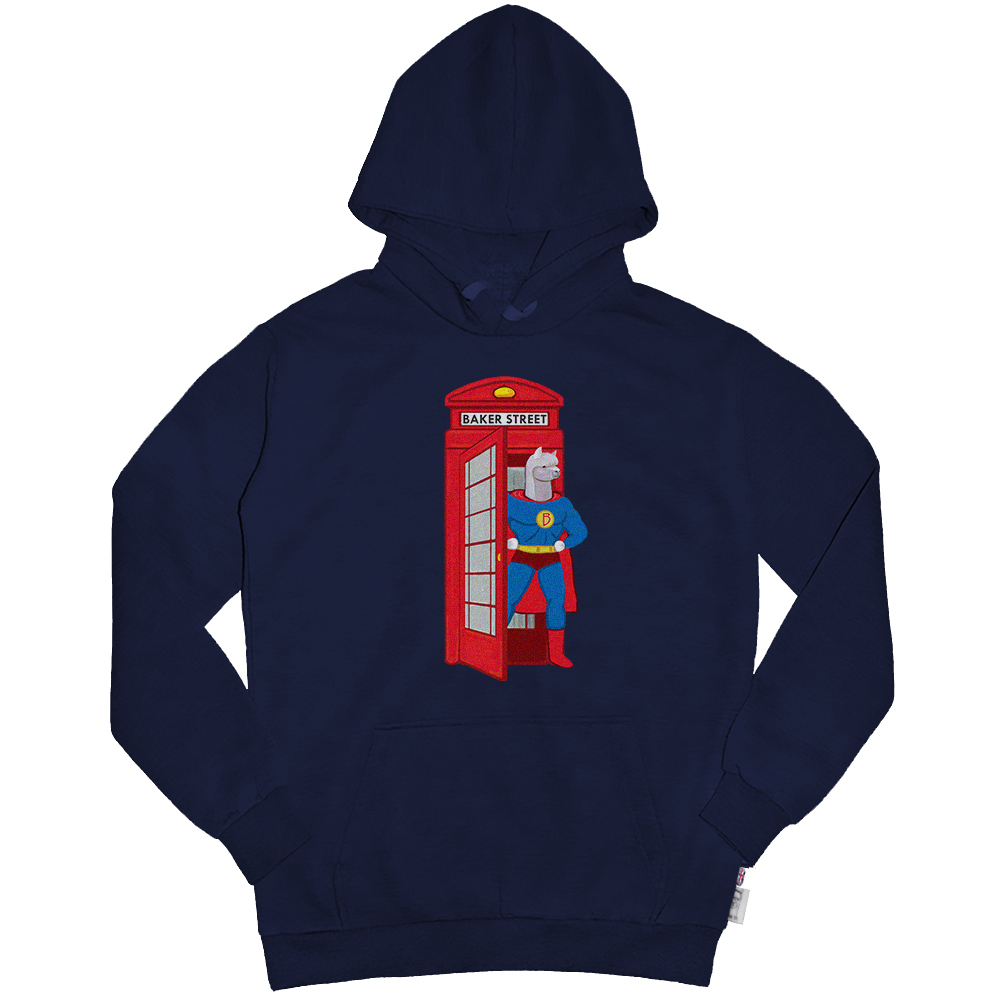 Super Alpaca 超人電話亭 高磅數長袖帽T