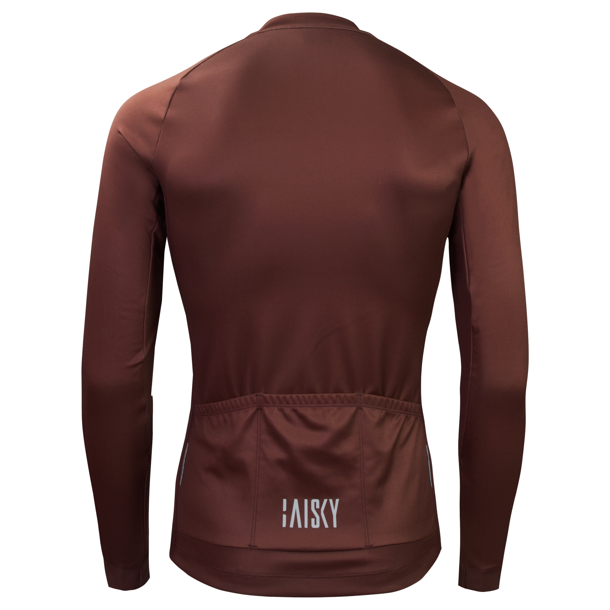 男款雙拉鍊抓絨長車衣 潔淨 褐