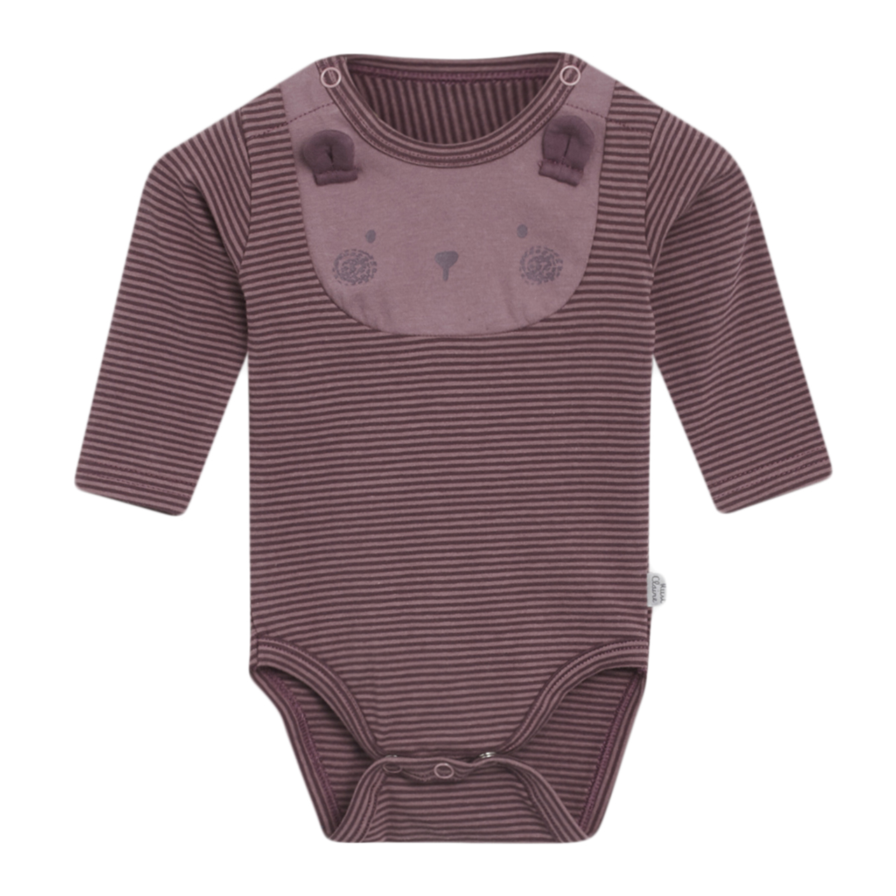 〖 Hust & Claire 〗豆沙紫條紋動物包屁衣