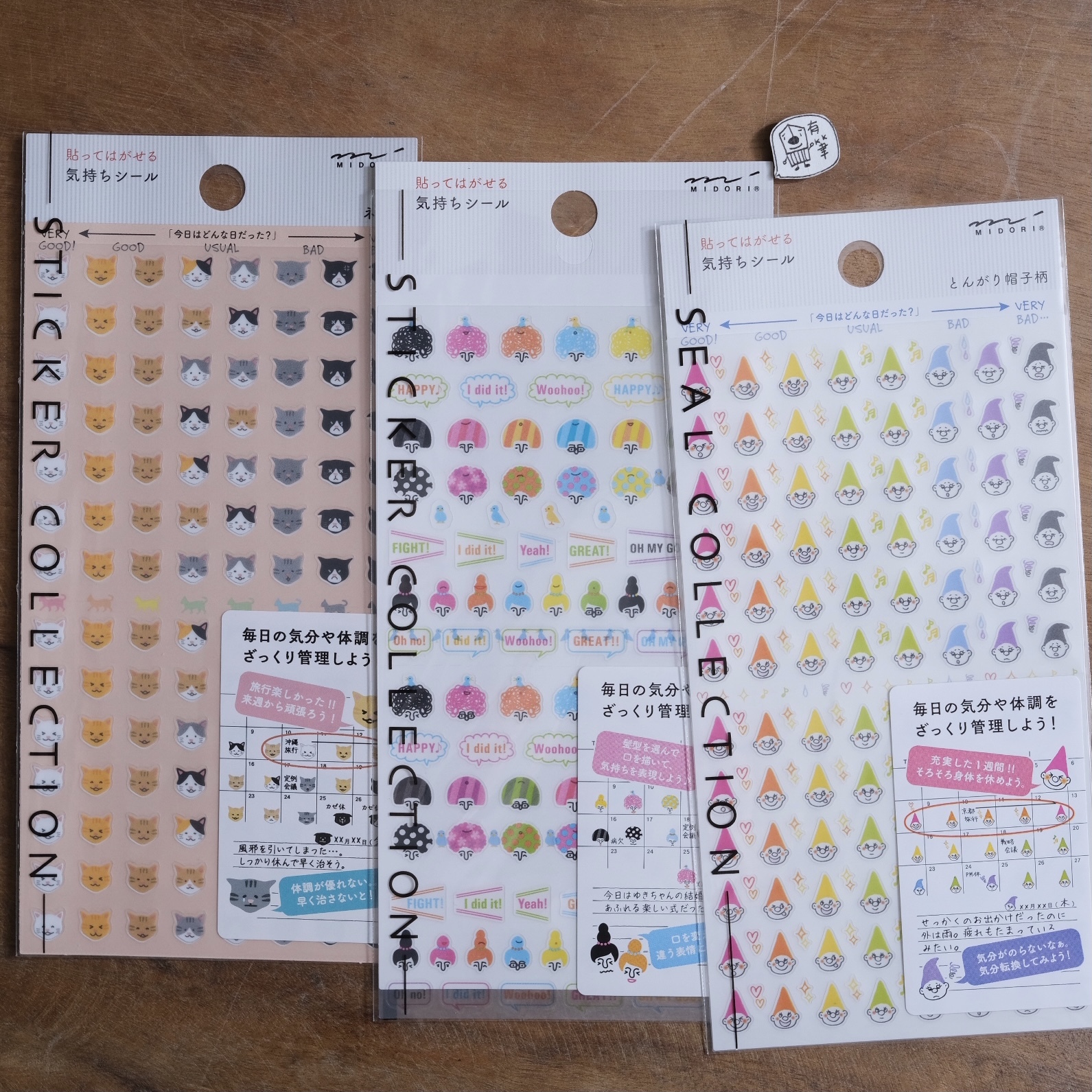 手帳專用貼紙 表情系列 - MIDORI