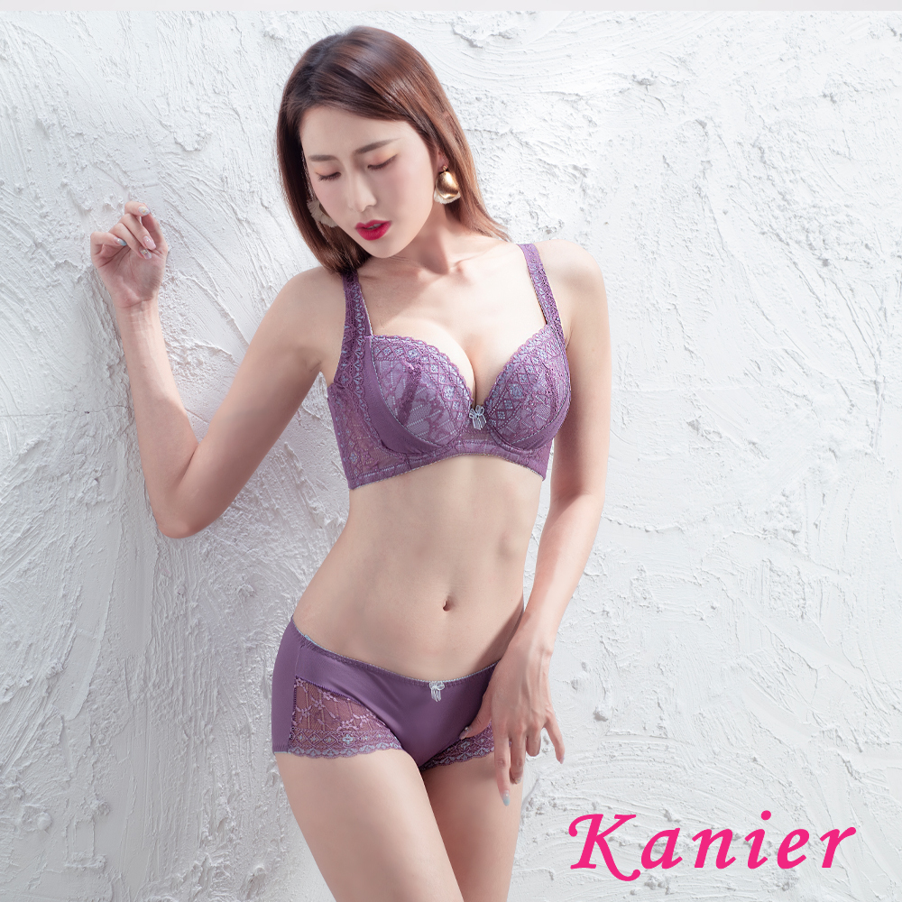 【Kanier卡妮兒】夢幻粉色系 肩耳加寬 脇邊加高 外月牙 雙層網布 機能型內衣成套組【 2352 亮藍. 豆粉. 戀紫 -B / C / D / E / F / G罩杯】