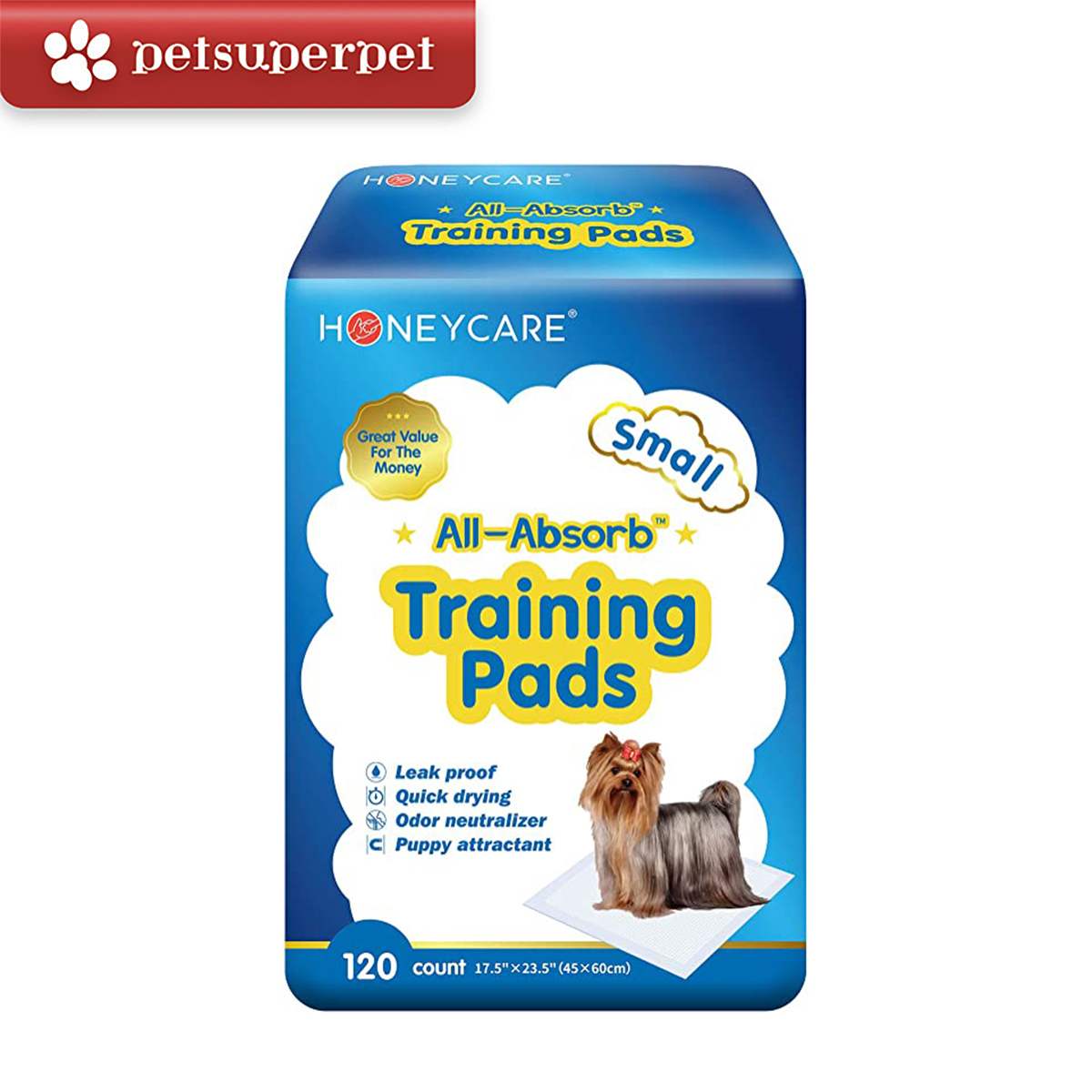 【原裝行貨】All-Absorb 高效吸水犬隻訓練尿墊 - 小型犬專用，45*60cm / (120塊/包) [新膠袋裝]
