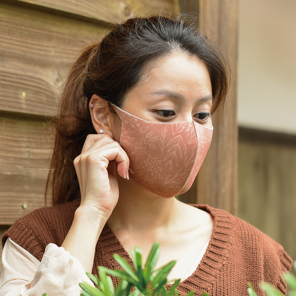 ｜花漾棕｜舒適美-3D立體透氣抗菌口罩