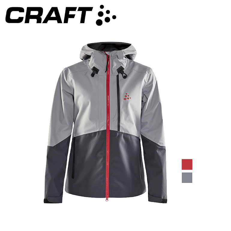CRAFT 瑞典 1908005 雪地防水連帽外套 女款 (灰、紅) 防風/防水/雨衣/大口袋/保暖/路跑 04R08005