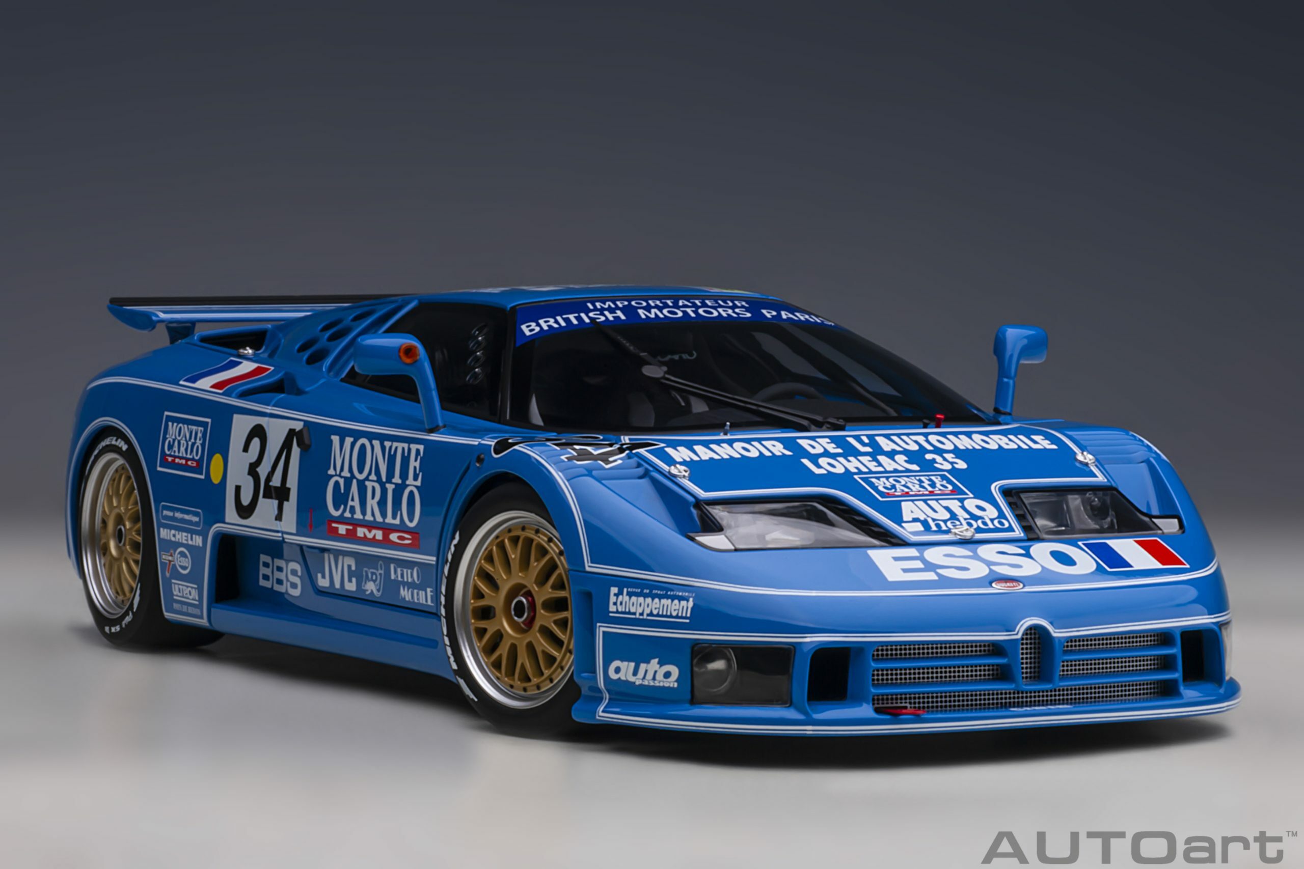 預訂 (訂金$300) (預訂價$1872) :1/18 AUTOART BUGATTI EB110 LM LE MANS 24HR 1994 #34 (89417)