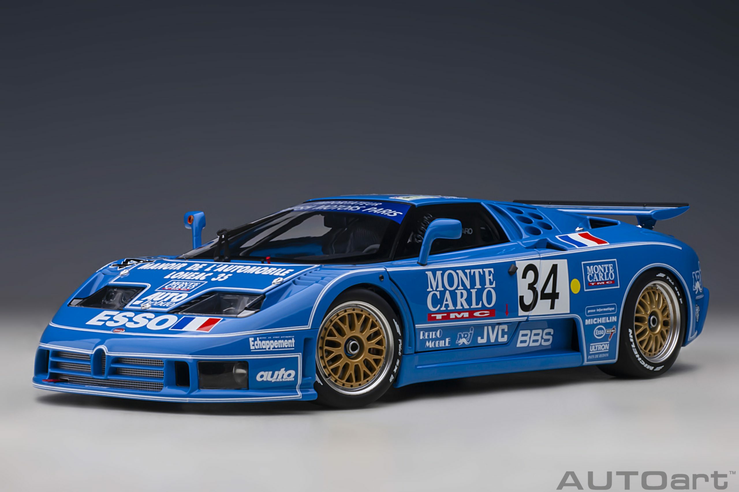 預訂 (訂金$300) (預訂價$1872) :1/18 AUTOART BUGATTI EB110 LM LE MANS 24HR 1994 #34 (89417)