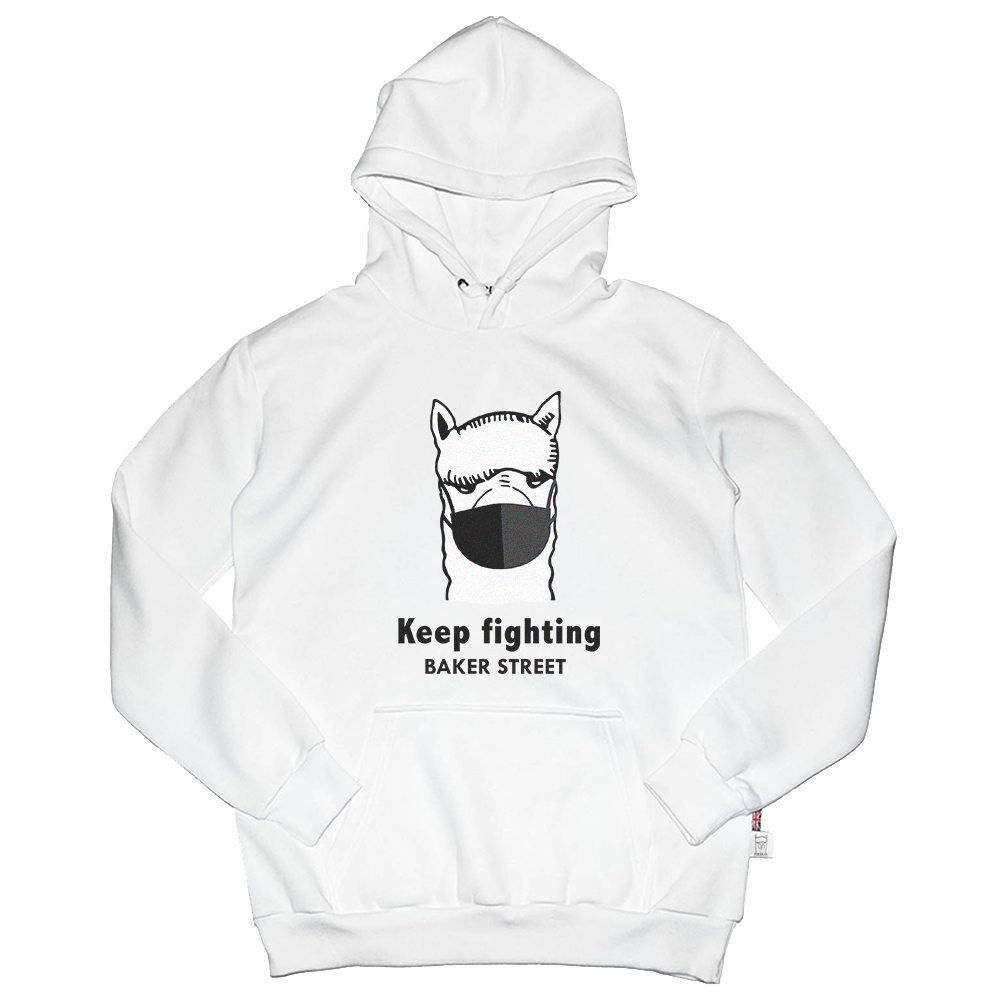 Alpaca Wear Black Mask 高磅數長袖帽T《keep fighting 同島一命  公益款》  🇬🇧 英國 羊駝 品牌 BAKER STREET 貝克街