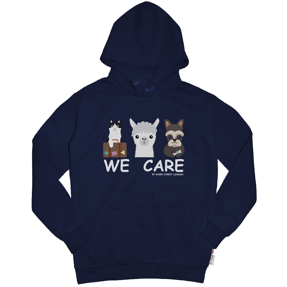 We Care 駝駝守護貓狗 高磅數長袖帽T