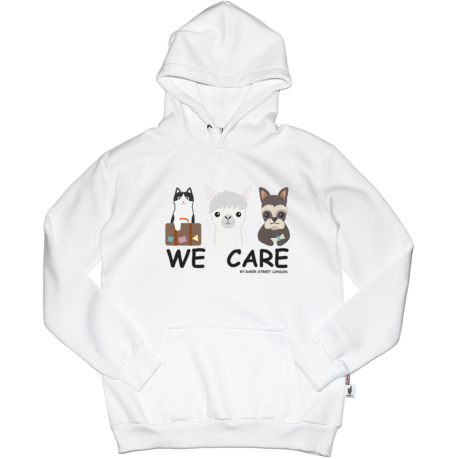 We Care 駝駝守護貓狗 高磅數長袖帽T