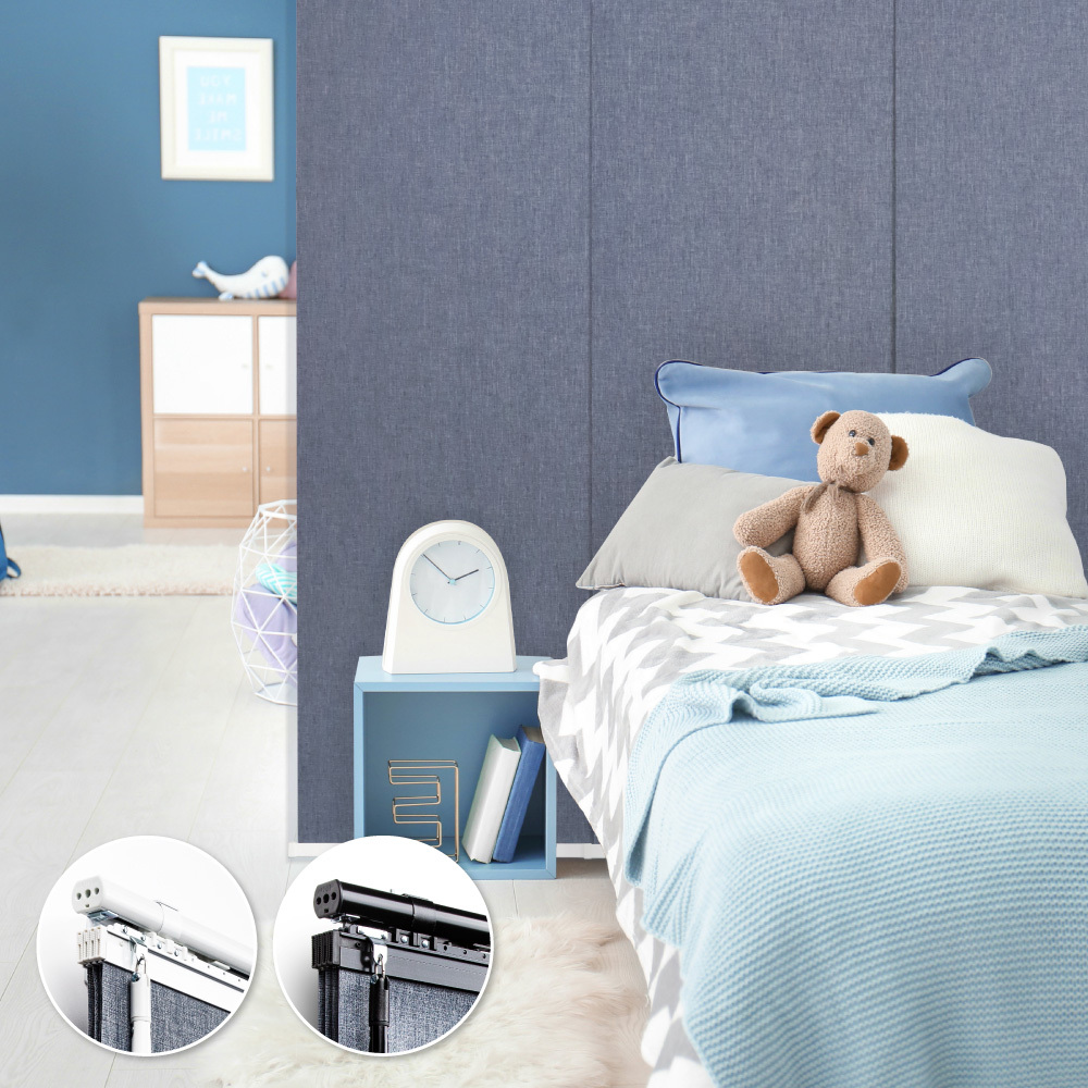 靛藍丹寧│半遮光│60x4片│伸縮片簾隔間簾│遮蔽寬度125-225cm│遮蔽高度240cm