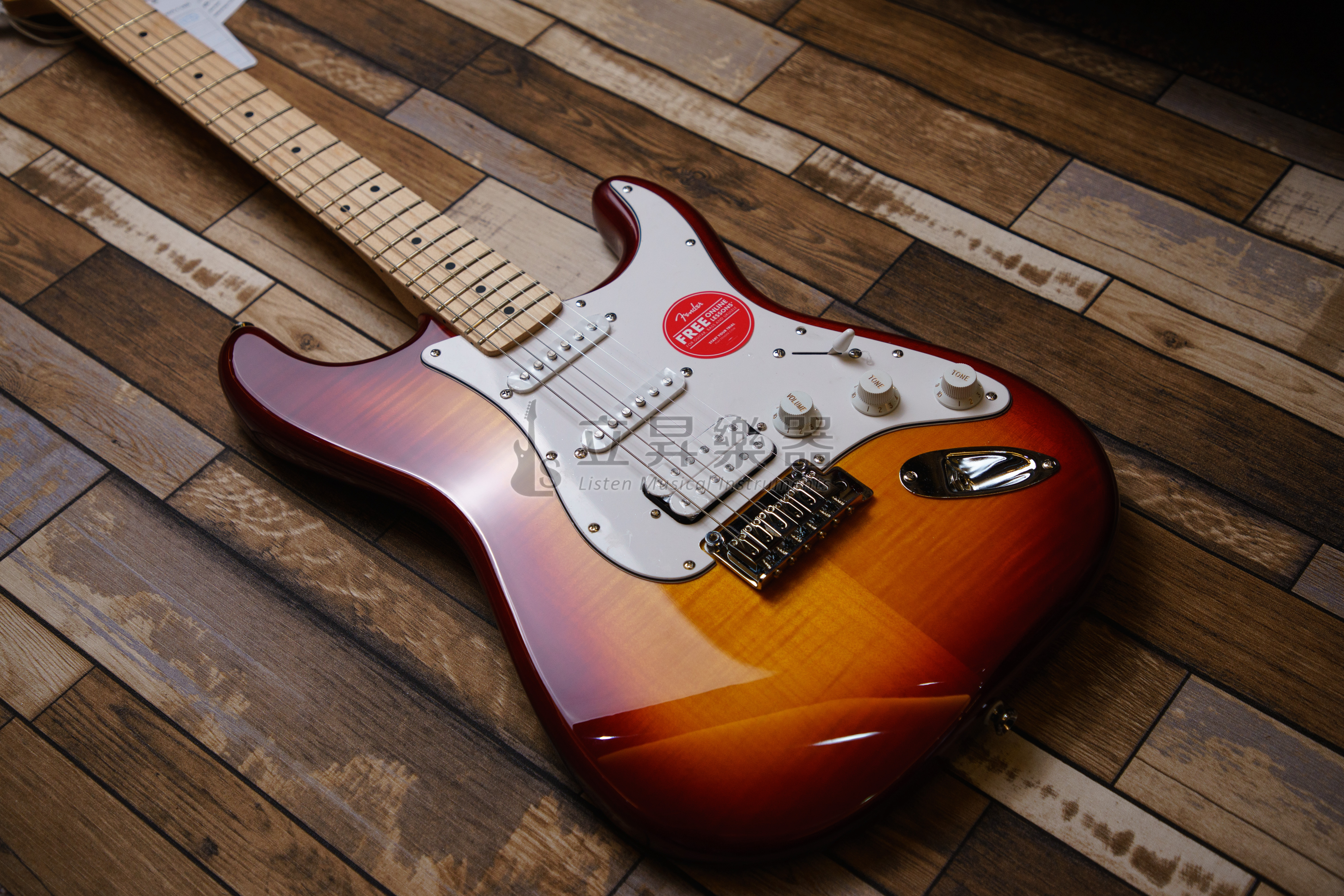 Squier 電吉他 Squier Affinity Stratcaster FMT HSS MN SSB Sienna Sunburst 兩點式搖座 虎紋楓木夕陽漸層色面板 單單雙 第 3 張圖片｜三峽吉他 / Bass