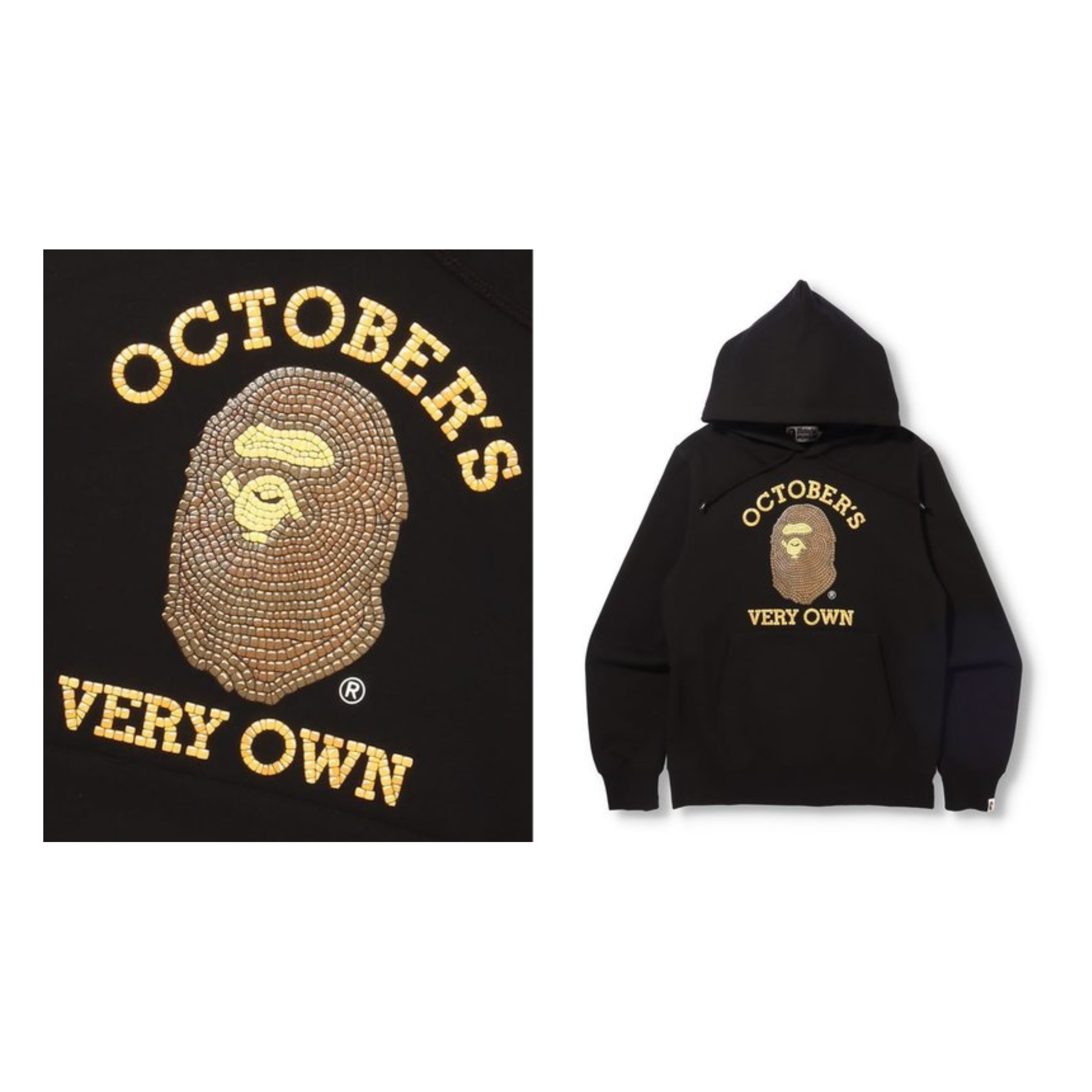 APE BAPE OVO PULLOVER HOODIE 金屬 聯名 大頭 帽T