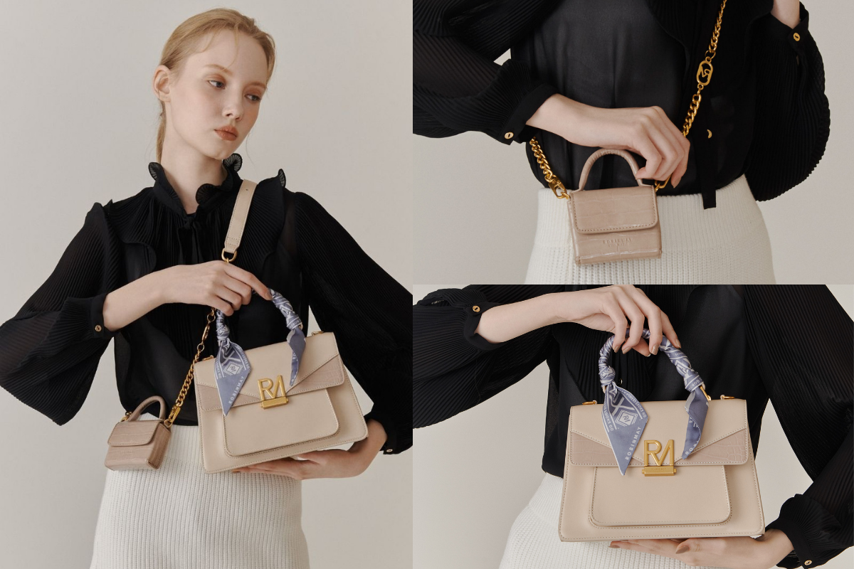 綺幻佳人手提包，優雅氛圍，奶油灰白打造甜系佳人