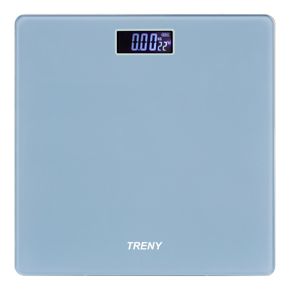 TRENY 大踏板數位體重計-150KG 藍灰
