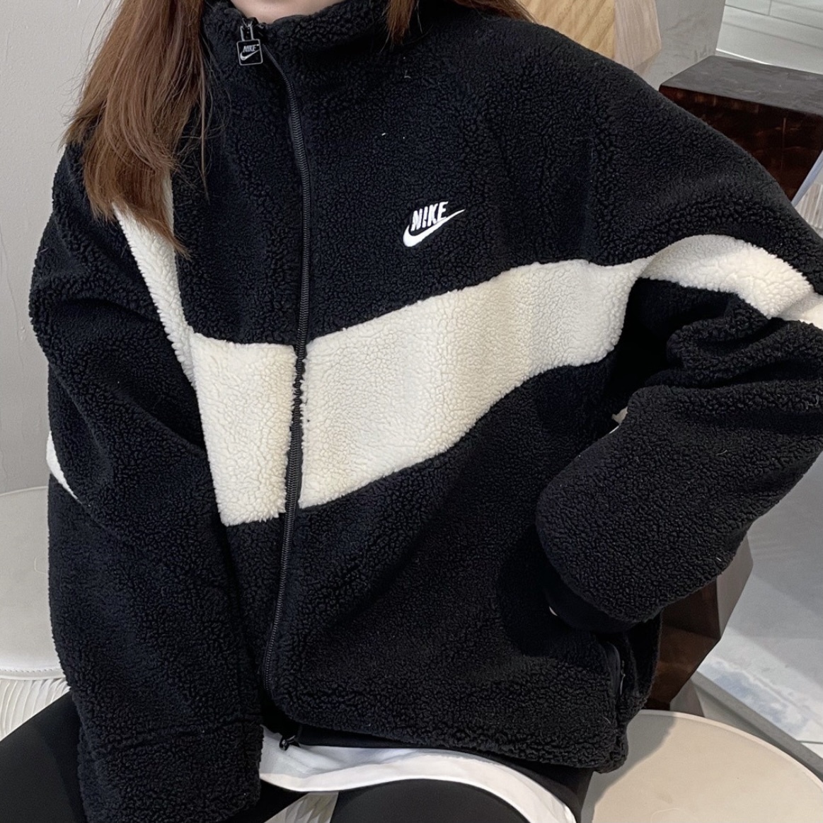 特價出清現貨┃NIKE BIG SWOOSH 雙面穿 大勾 搖粒絨 保暖 毛毛 外套