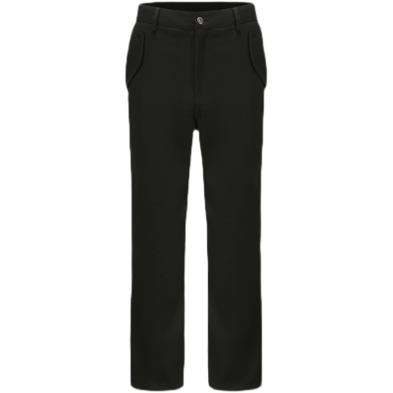 4TRA 2021FW 黑色立體彎刀直筒闊腿西裝褲