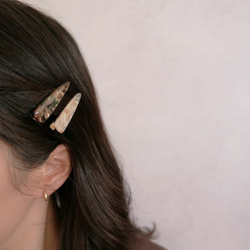 [日本制] 大理紋三角髮夾SET