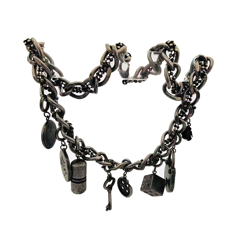 4TRA 21FW 王嘉爾同款 做舊可拆卸吊墜鈦鋼古巴鏈項鍊