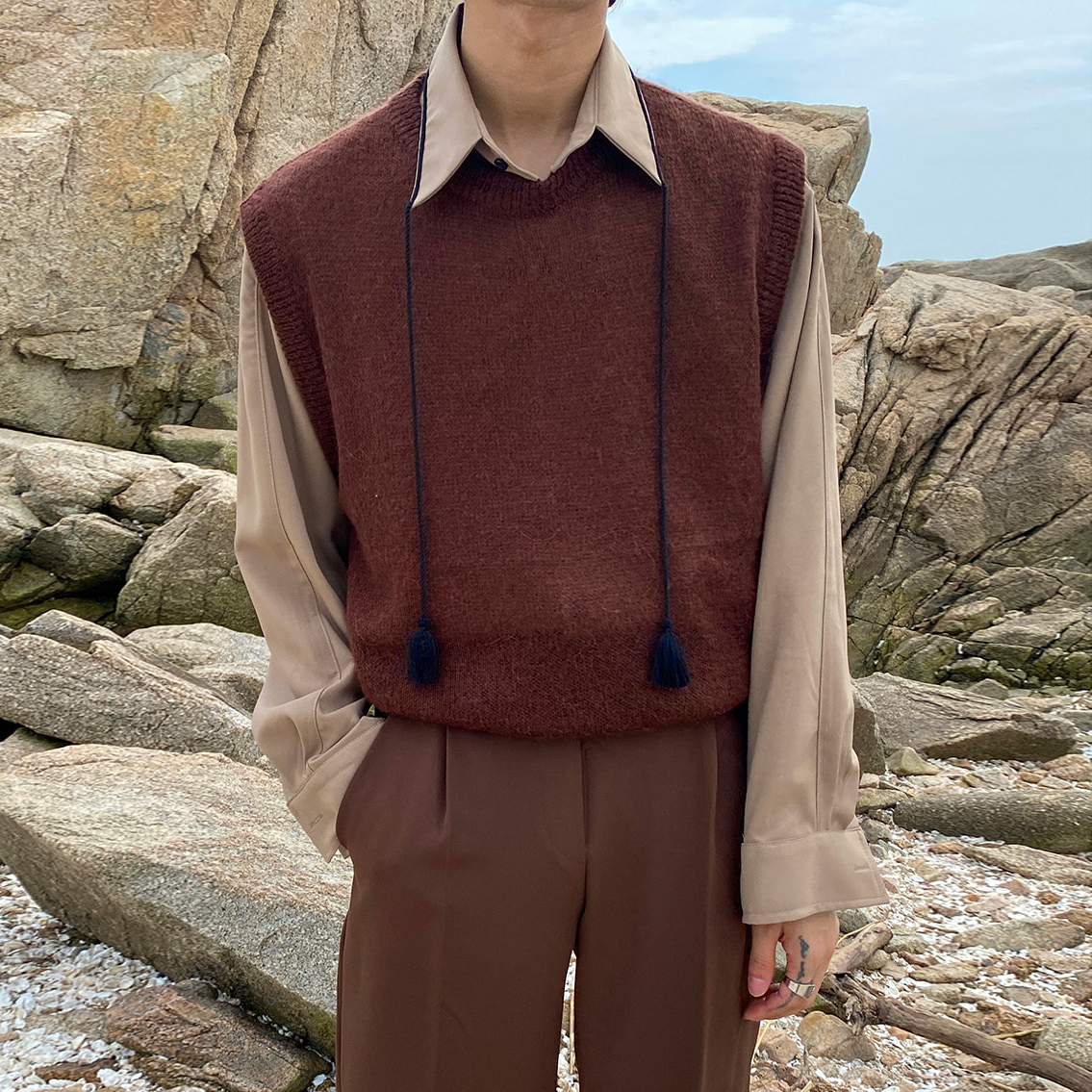 圓領針織背心 / 不提供退換貨