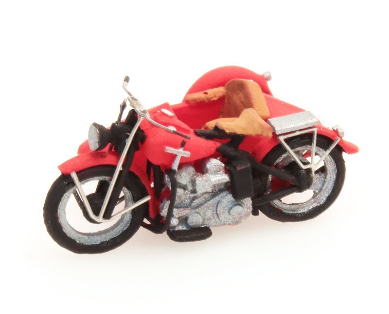 Artitec 387.29 HO規 US Liberator motor red with sidecar 摩托邊車