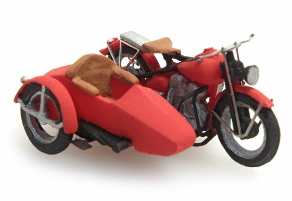 Artitec 387.29 HO規 US Liberator motor red with sidecar 摩托邊車