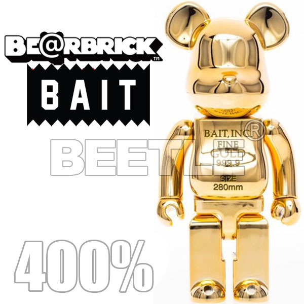 BEETLE BE@RBRICK BAIT X MEDICOM GOLD BAR 400% 金磚庫柏力克熊