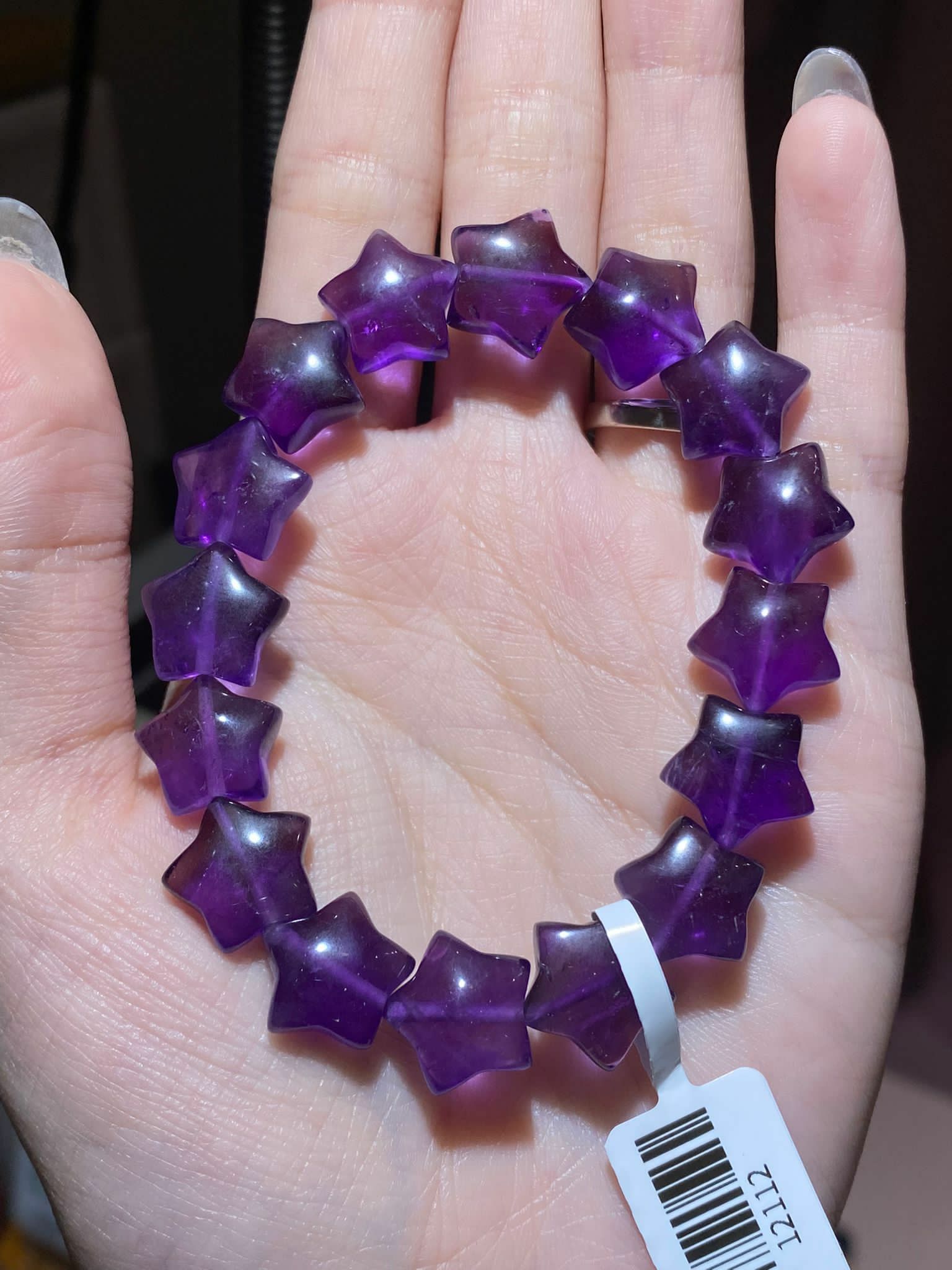 深紫晶星星手串