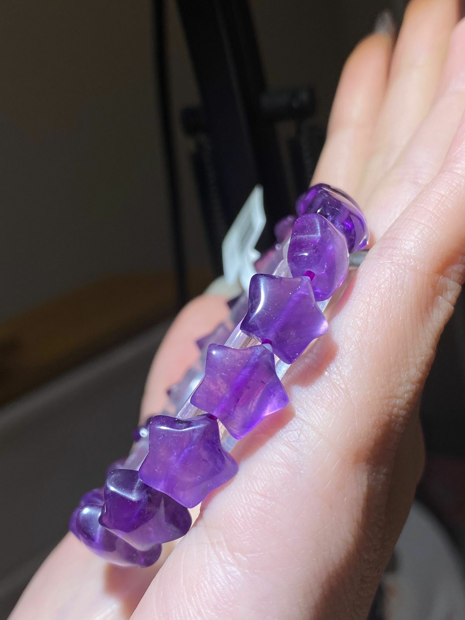 深紫晶星星手串