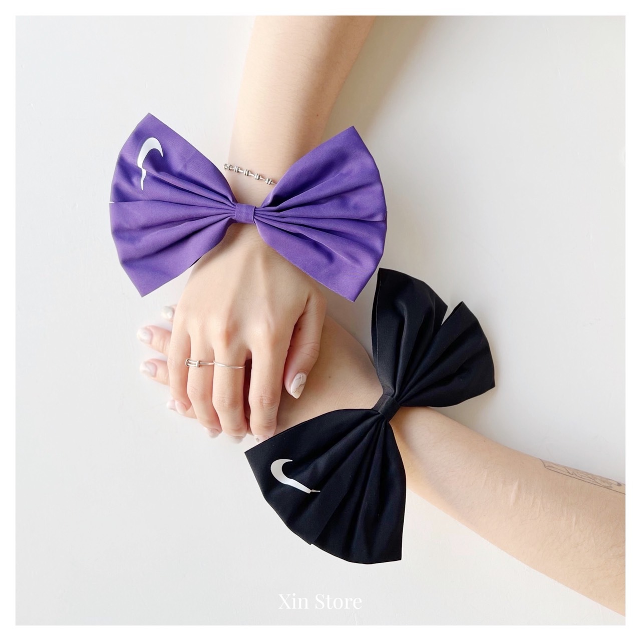 【現貨】Nike Game Ready 髮飾 頭帶 髮帶 蝴蝶結 運動頭帶 髮圈 4件組 黑 紫