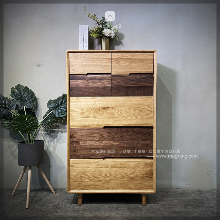 絕美雙色全實木多格抽屜櫃|可訂製