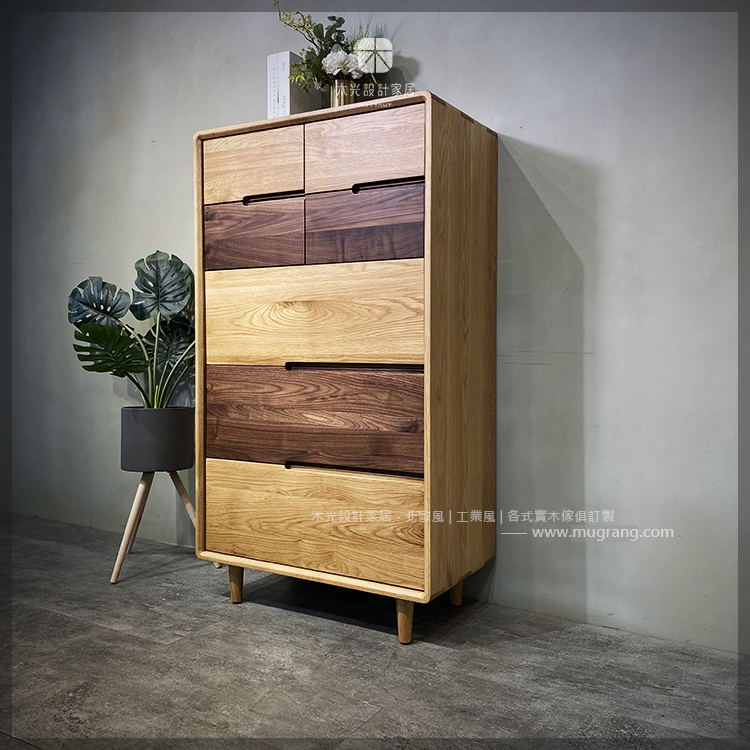 絕美雙色全實木多格抽屜櫃|可訂製