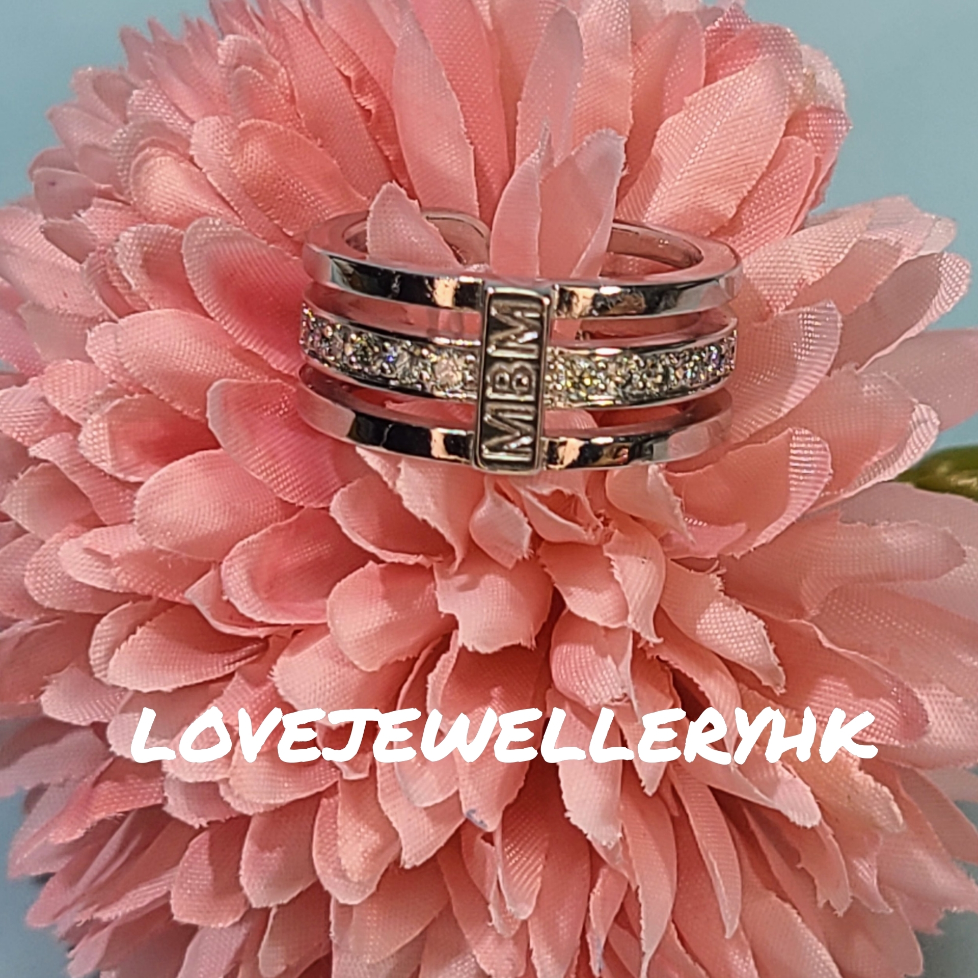 粗框型格綠莫桑石排戒ROC005G