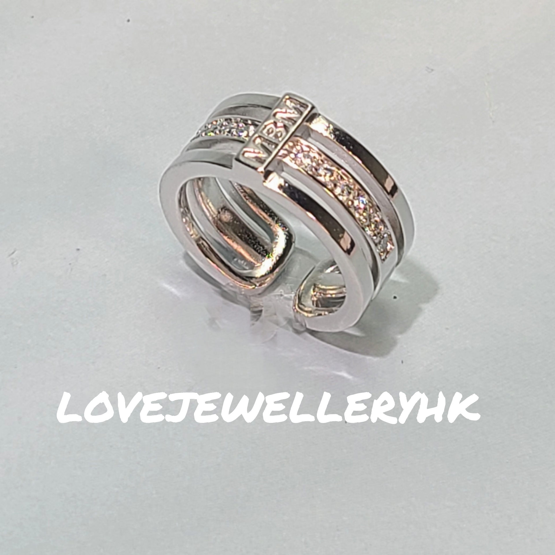 粗框型格綠莫桑石排戒ROC005G