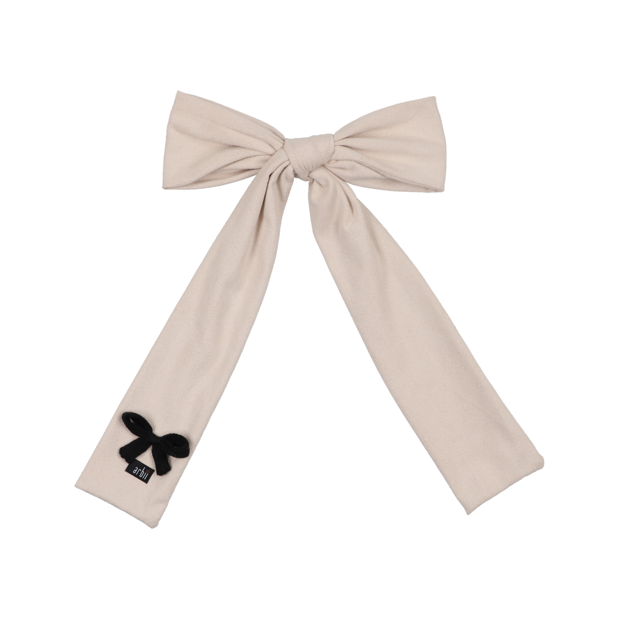 ARBII LABEL - Ivory Suede Oversized Bow Clip