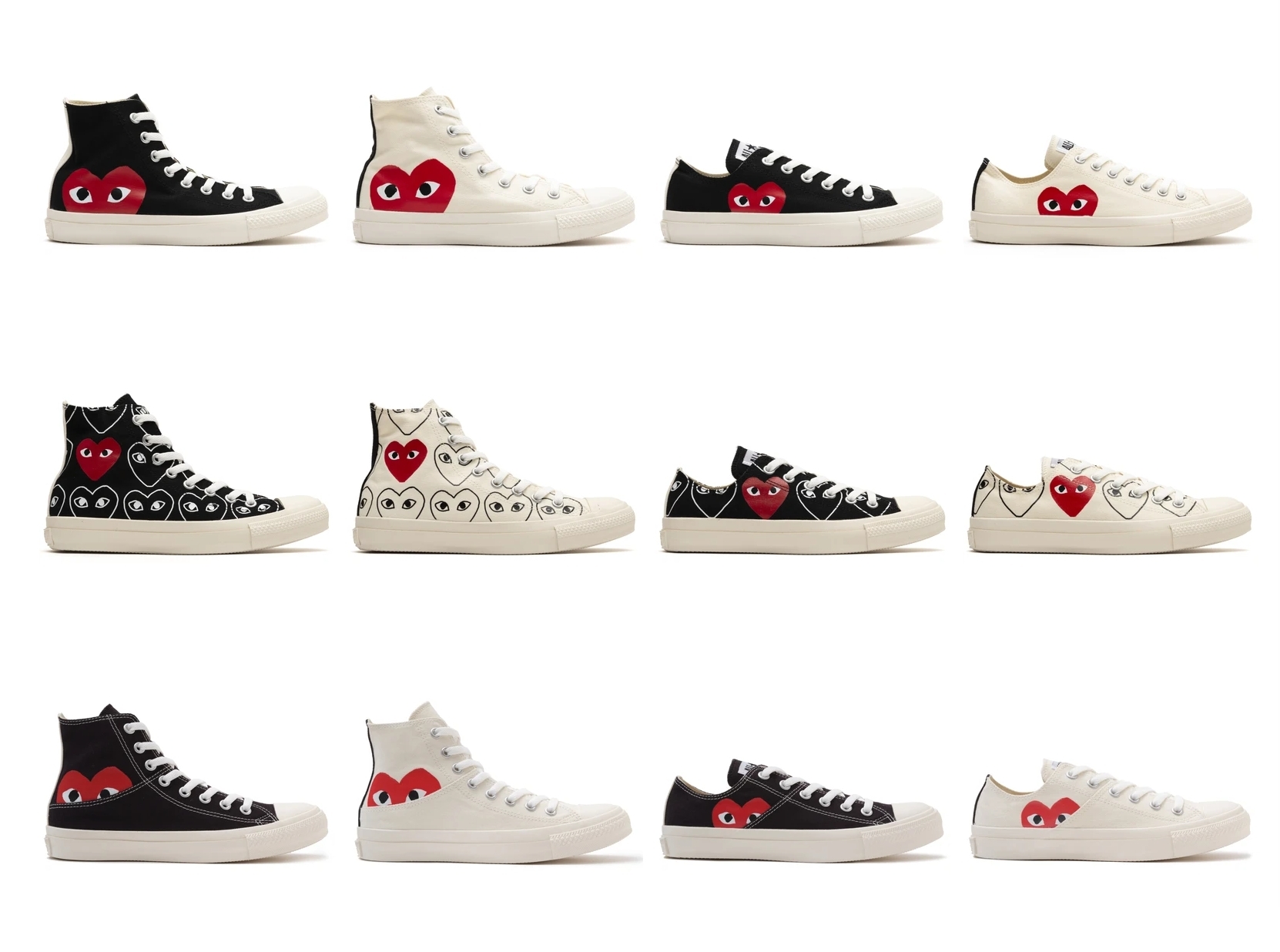 【Luxury】Converse x CDG 川久保玲 聯名帆布鞋 PLAY COMME DES GARÇONS 愛心鞋