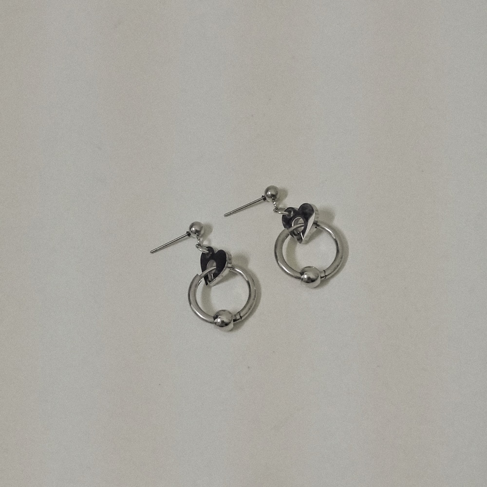 #現貨 (ACCE518) 鋼耳環 多戴法愛心耳環