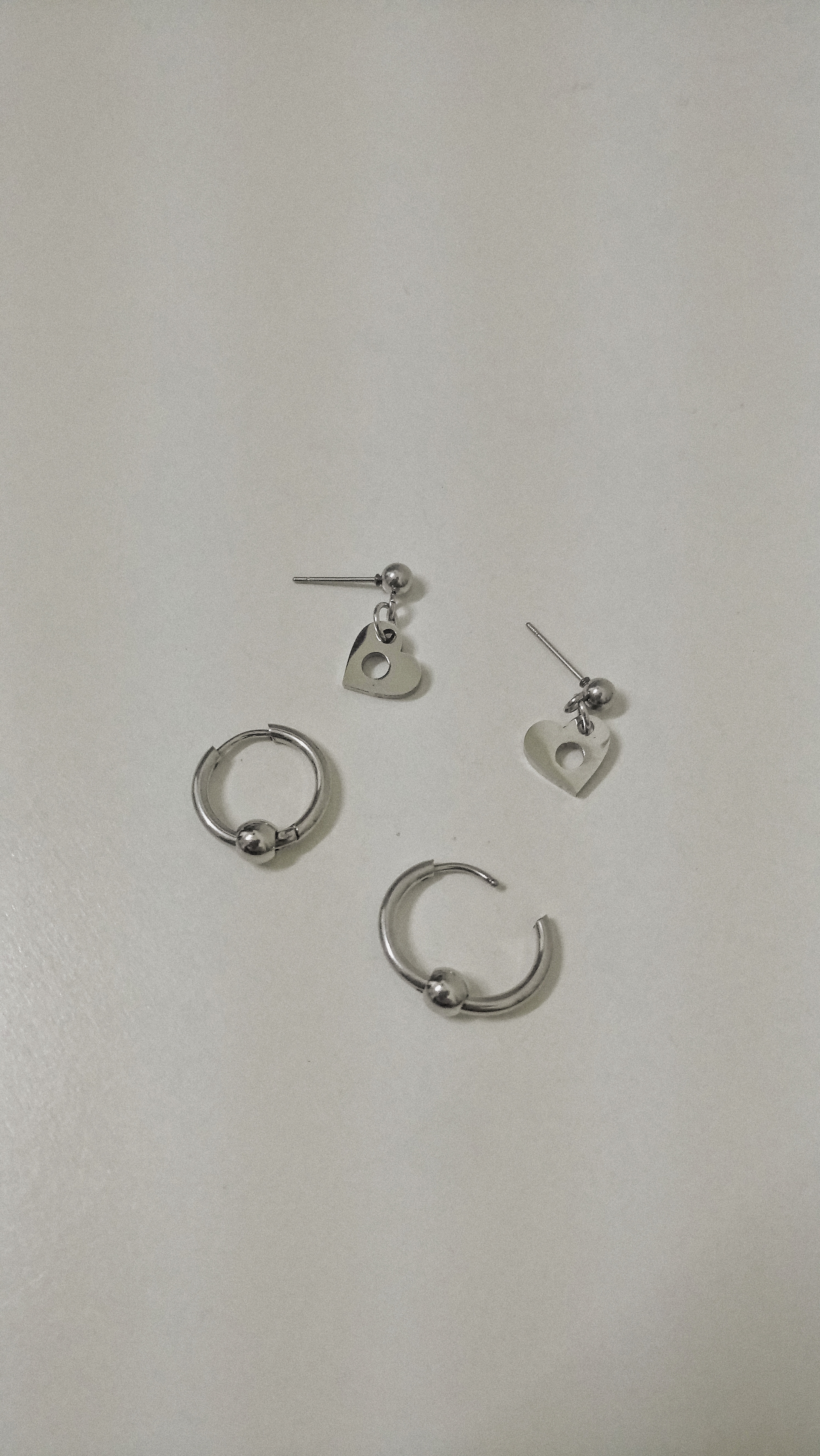 #現貨 (ACCE518) 鋼耳環 多戴法愛心耳環