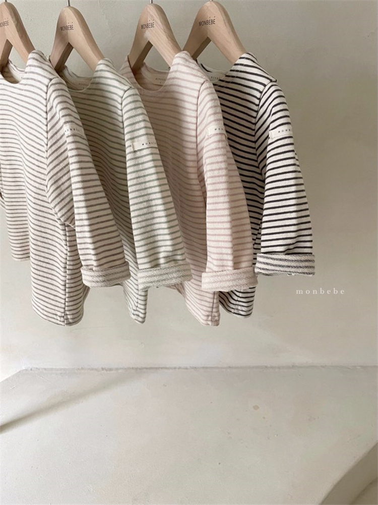 正韓Monbebe-百搭條紋T恤