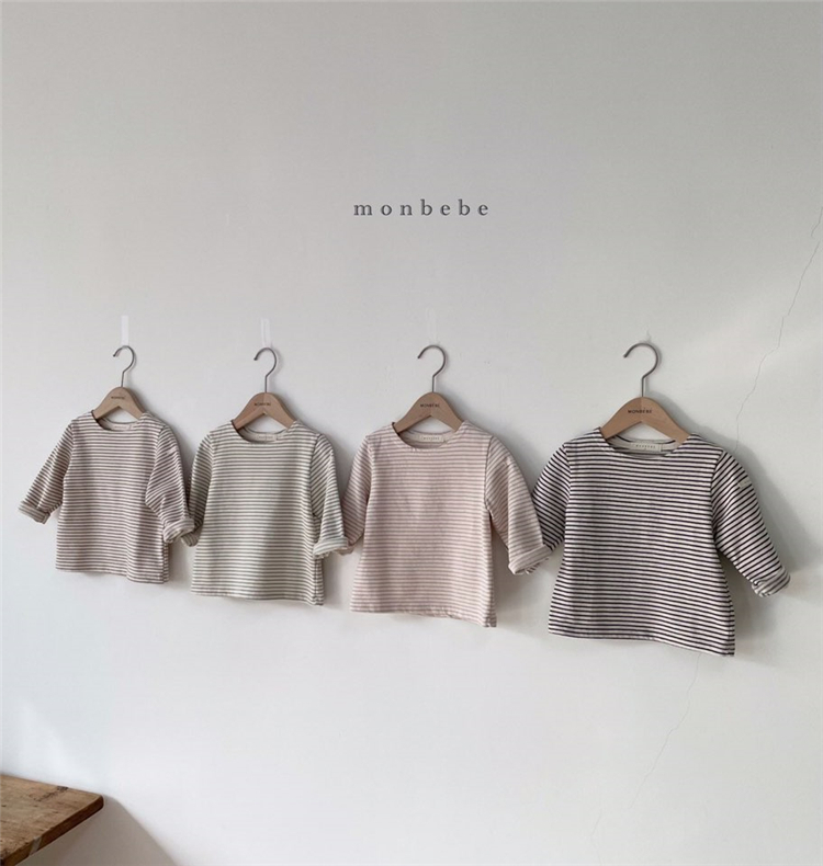 正韓Monbebe-百搭條紋T恤