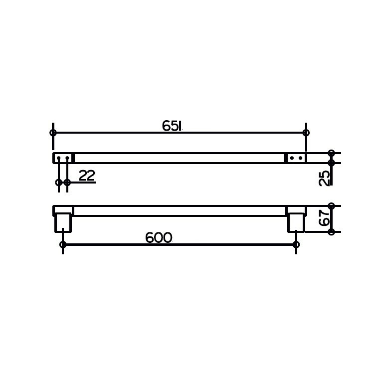 KEUCO｜Plan 毛巾桿 l 60cm (鉻色) 14901010600