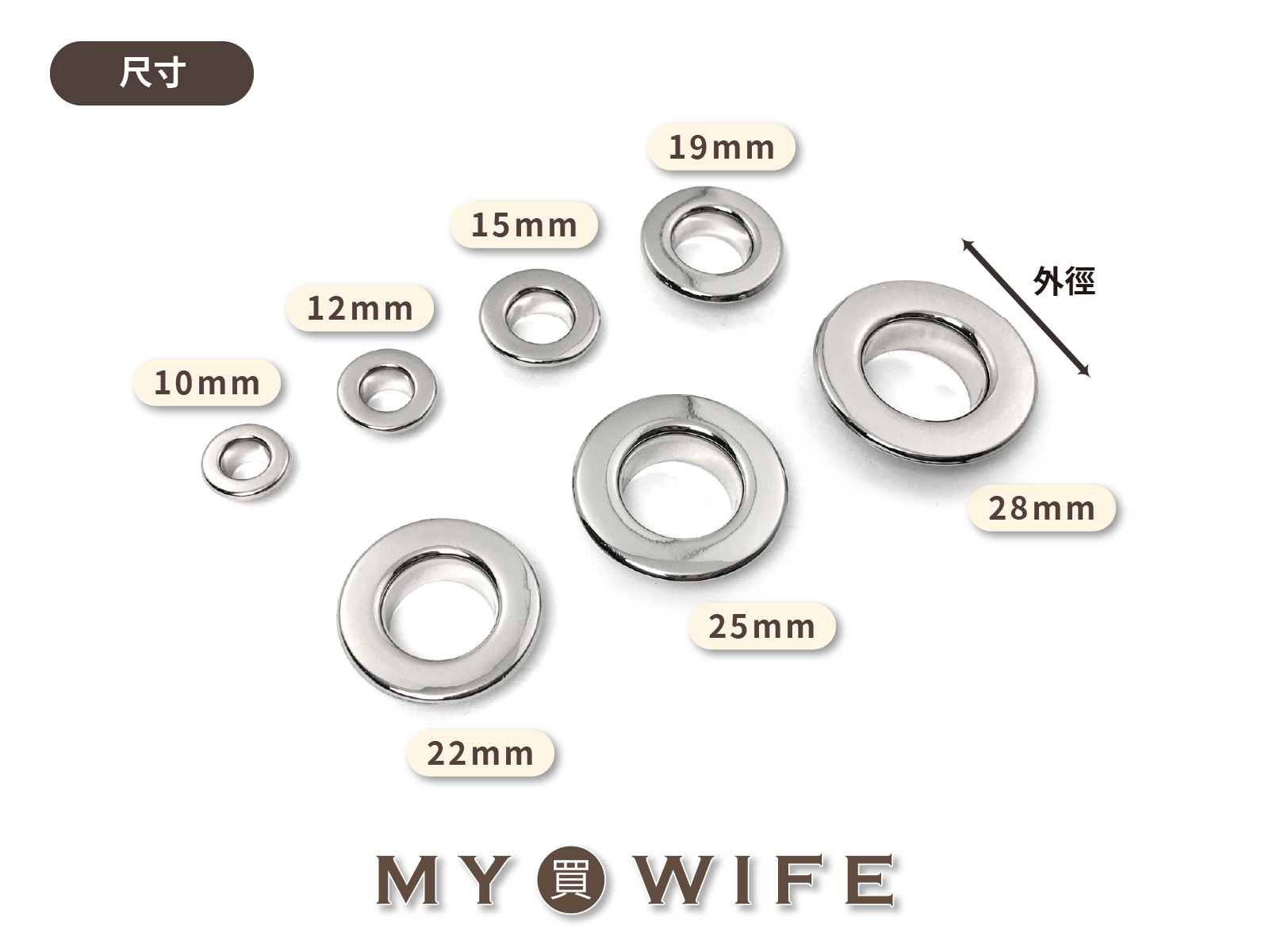 銅質平雞眼_4色7規格【CLI-001系列】