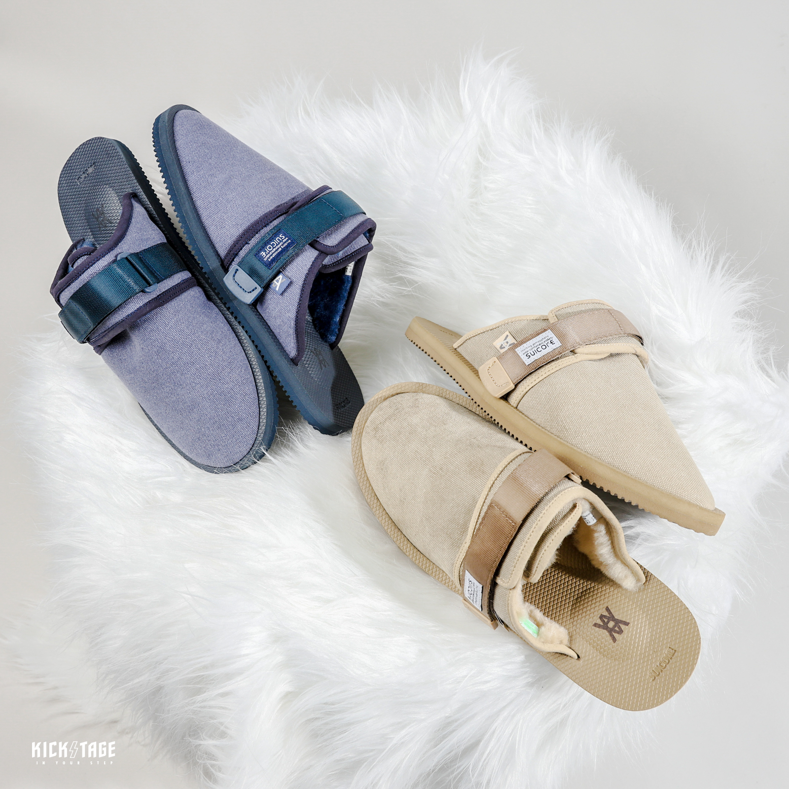 [出清商品售出無退換] Daniel Arsham x Suicoke ZAVO-MabDA OG-072MabDA 沙色 藍色 聯名款 毛絨 抗菌內裡 拖鞋【SK072MABDABE】