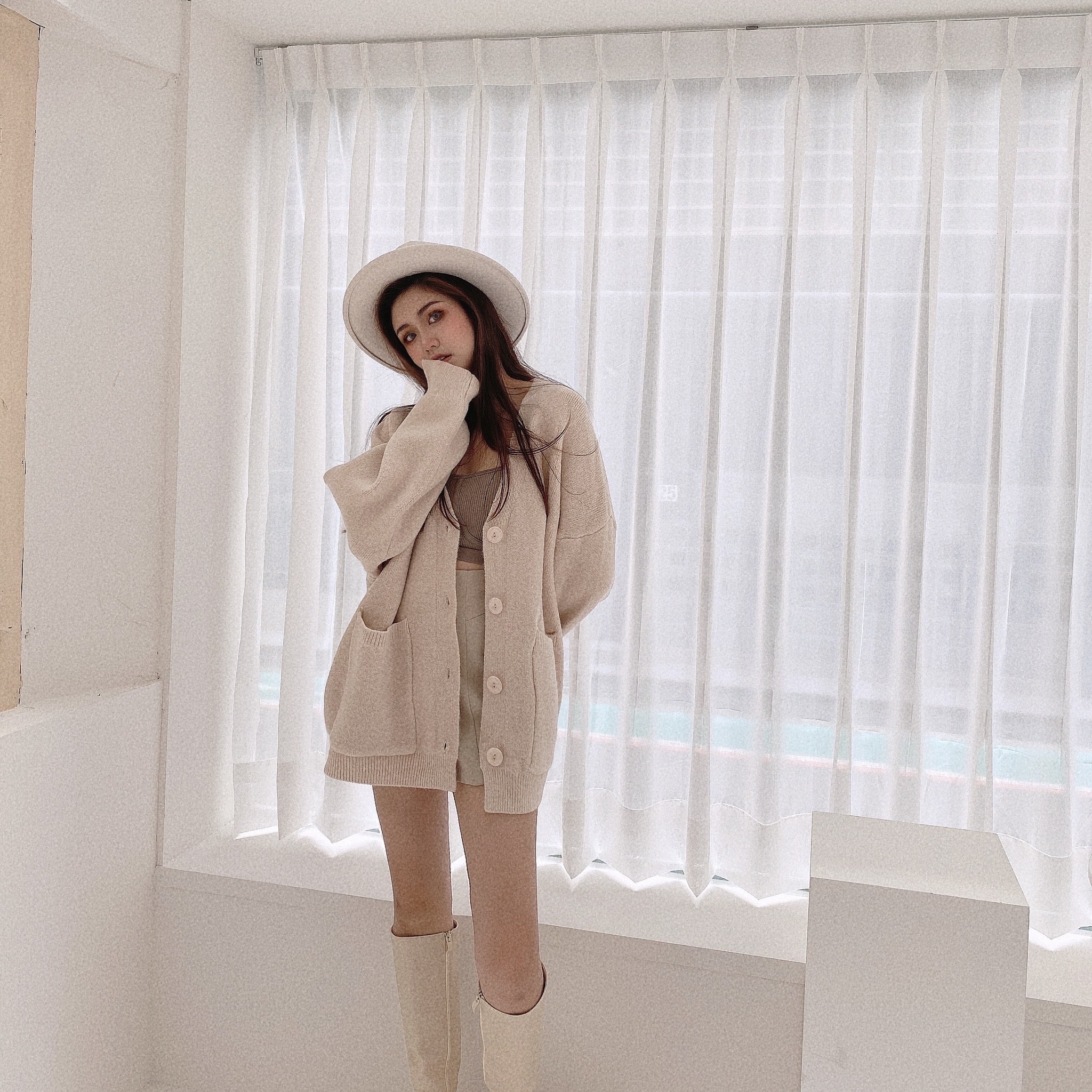 NEW 重磅針織大釦毛衣外套/五色