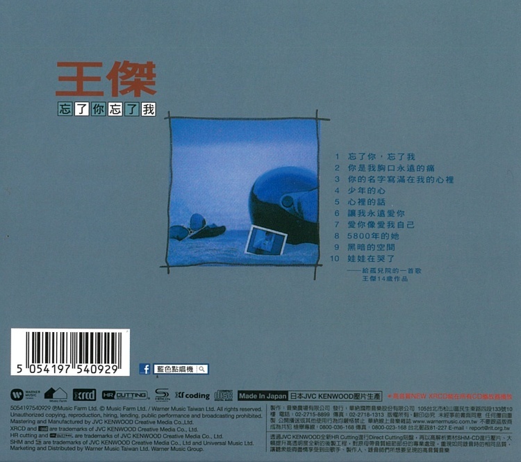 【 經典專輯】 王傑 忘了你 忘了我 專輯 ＣＤ
